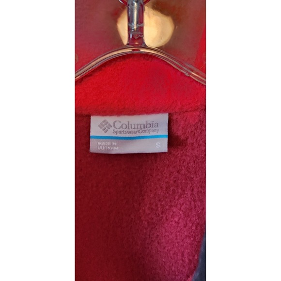 Columbia Benton Springs Half Snap Fleece Pullover Outdoor Pink/Red Small EUC - Picture 5 of 11